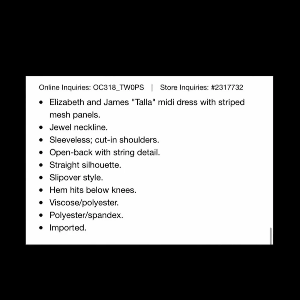 Elizabeth & James Talla Midi Dress. - Picture 7 of 7